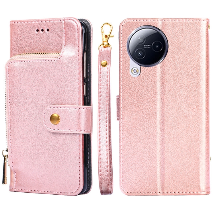 

For Xiaomi Civi 3 5G Zipper Bag Leather Phone Case(Rose Gold)