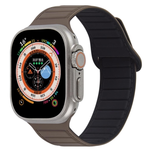 

For Apple Watch 2 42mm Loop Magnetic Silicone Watch Band(Coffee Black)