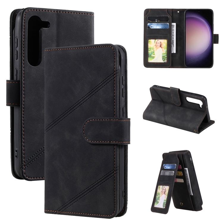 

For Samsung Galaxy S23+ 5G Skin Feel Multi-card Wallet Leather Phone Case(Black)