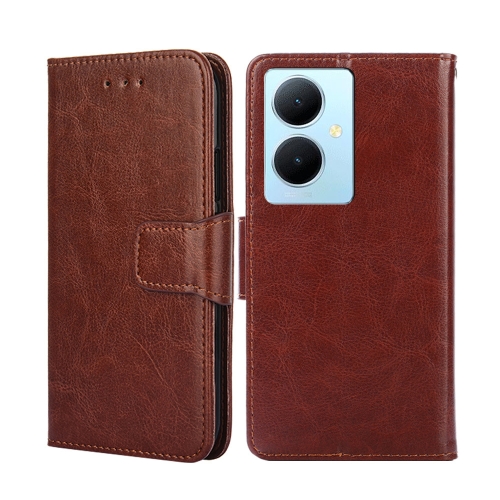 

For vivo Y78 Plus 5G Crystal Texture Leather Phone Case(Brown)