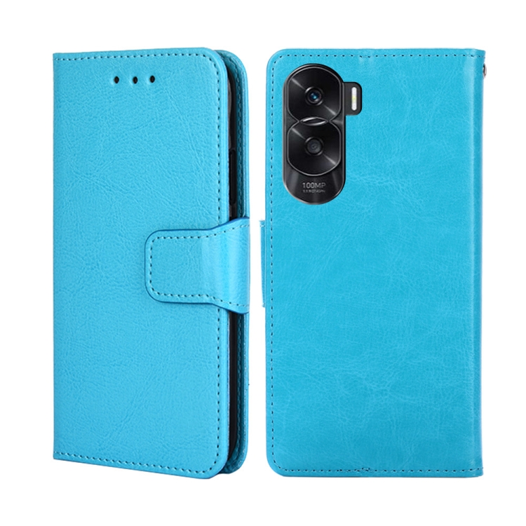 

For Honor X50i 5G Crystal Texture Leather Phone Case(Sky Blue)