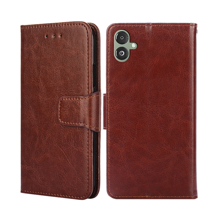 

For Samsung Galaxy F14 5G Crystal Texture Leather Phone Case(Brown)