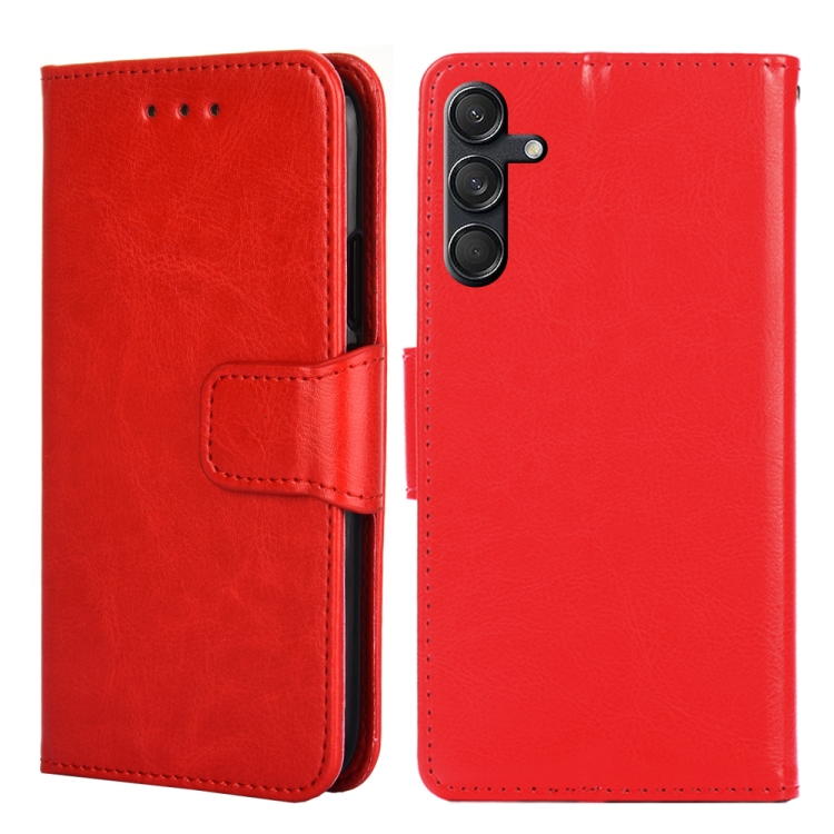 

For Samsung Galaxy M55 5G Crystal Texture Leather Phone Case(Red)
