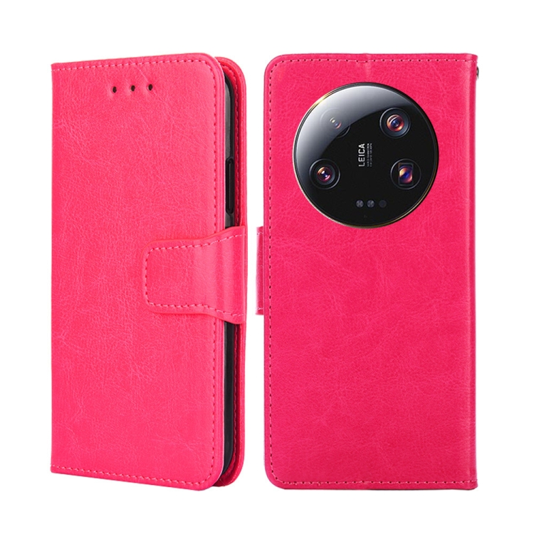 

For Xiaomi 13 Ultra 5G Crystal Texture Leather Phone Case(Rose Red)