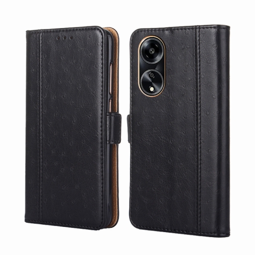 

For OPPO A1 5G Ostrich Texture Horizontal Flip Leather Phone Case(Black)