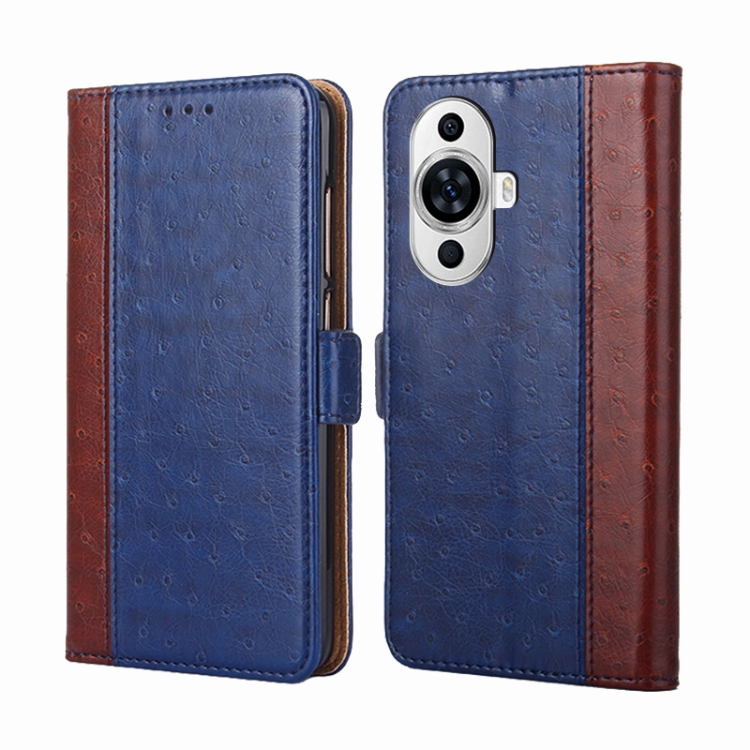 

For Huawei nova 11 4G Ostrich Texture Horizontal Flip Leather Phone Case(Blue)