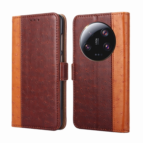 

For Xiaomi 13 Ultra 5G Ostrich Texture Horizontal Flip Leather Phone Case(Brown)