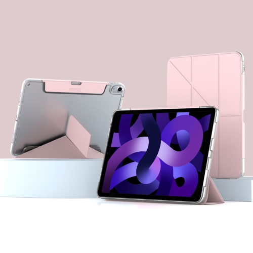 

For iPad Air 2022 / 2020 10.9 Mutural Deformation Stand Smart Leather Tablet Case(Pink)