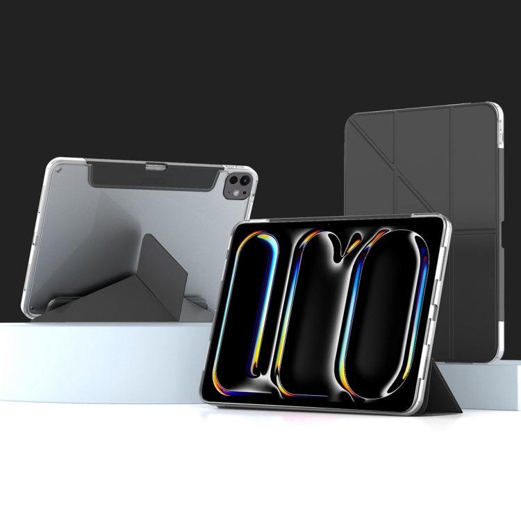 For iPad Pro 11 2024 Mutural Deformation Stand Smart Leather Tablet  Case(Black)