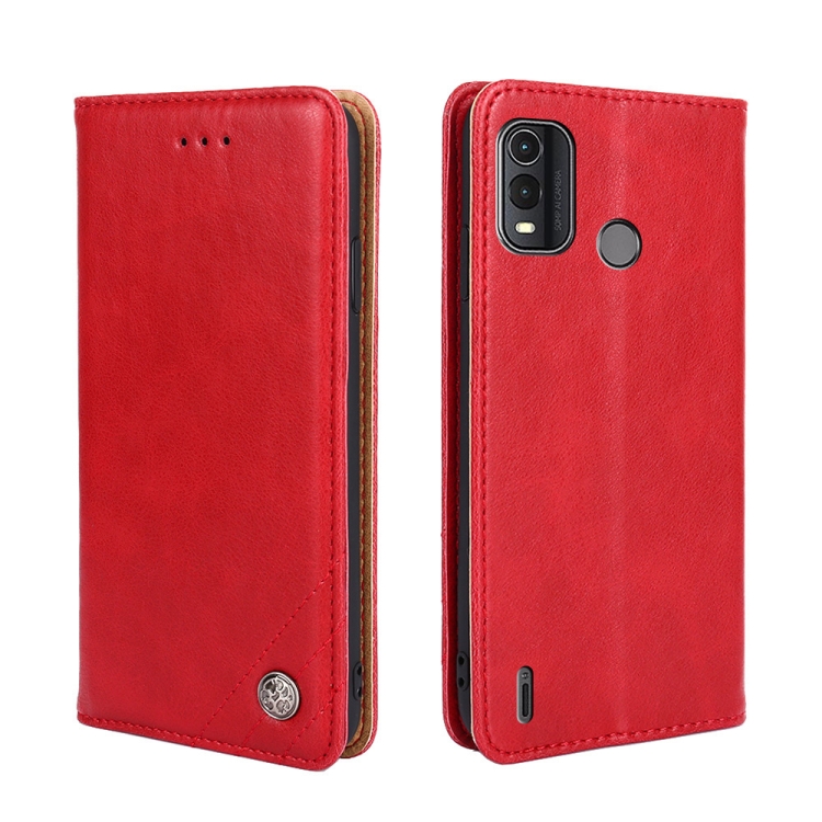 

For Nokia G11 Plus Non-Magnetic Retro Texture Leather Phone Case(Red)