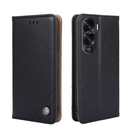 

For Honor X50i 5G Non-Magnetic Retro Texture Leather Phone Case(Black)