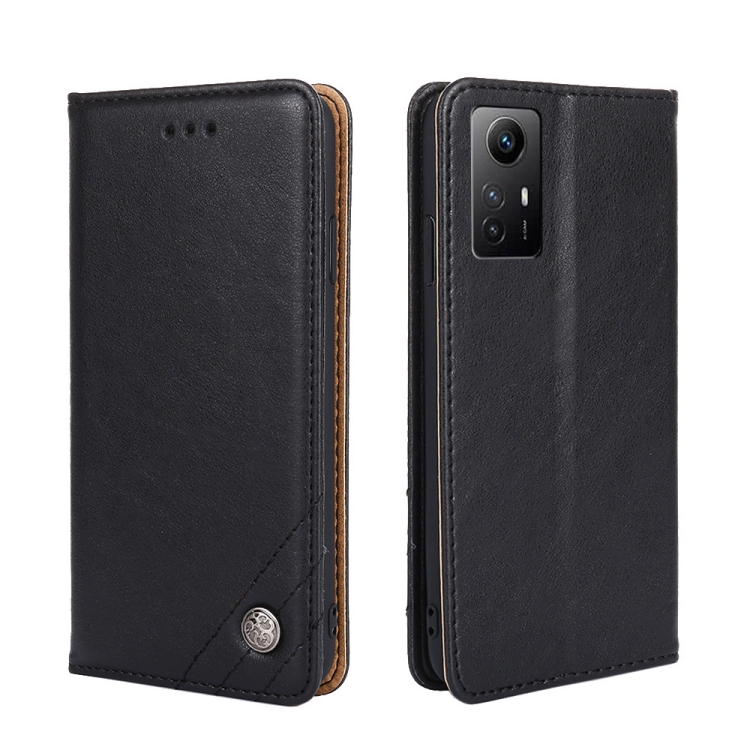 

For Xiaomi Redmi Note 12S Non-Magnetic Retro Texture Leather Phone Case(Black)