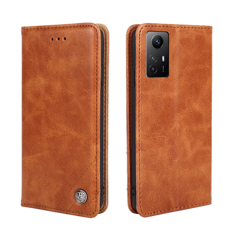 

For Xiaomi Redmi Note 12S Non-Magnetic Retro Texture Leather Phone Case(Brown)