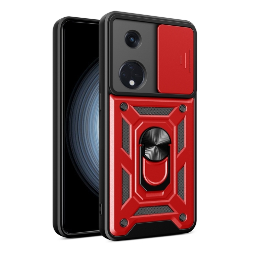 

For OPPO Reno8 T 5G Sliding Camera Cover Design TPU+PC Phone Case(Red)