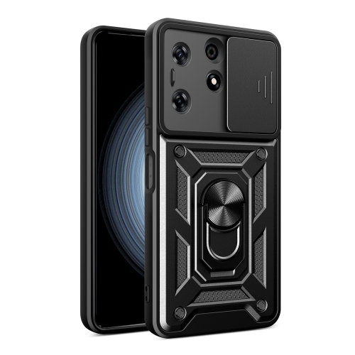 For Tecno Spark 10 Pro Sliding Camera Cover Design TPU+PC Phone Case(Black)
