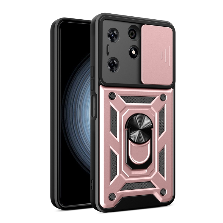 

For Tecno Spark 10 Pro Sliding Camera Cover Design TPU+PC Phone Case(Rose Gold)