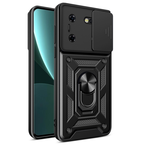 

For Tecon Pova 5 Sliding Camera Cover Design TPU+PC Phone Case(Black)