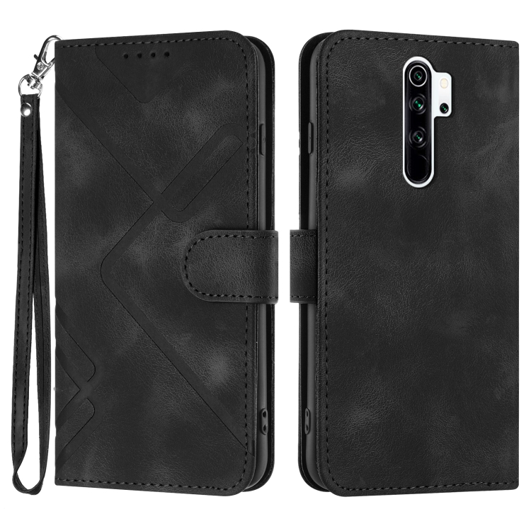 

For Xiaomi Redmi Note 8 Pro Line Pattern Skin Feel Leather Phone Case(Black)