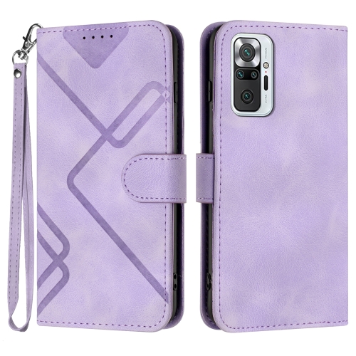 

For Xiaomi Redmi Note 10 Pro 4G Global Line Pattern Skin Feel Leather Phone Case(Light Purple)