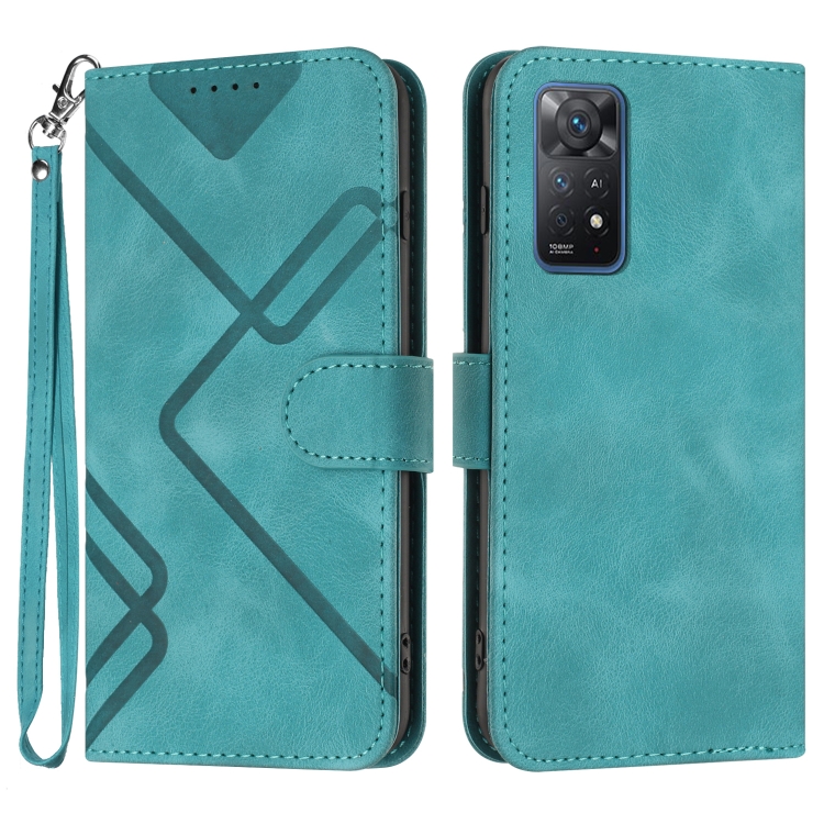 

For Xiaomi Redmi Note 11 Pro 4G/5G Global Line Pattern Skin Feel Leather Phone Case(Light Blue)