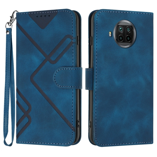 

For Xiaomi Mi 10T Lite 5G Line Pattern Skin Feel Leather Phone Case(Royal Blue)