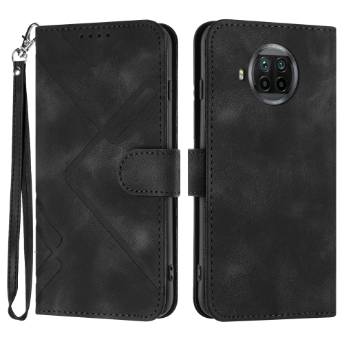 

For Xiaomi Mi 10T Lite 5G Line Pattern Skin Feel Leather Phone Case(Black)