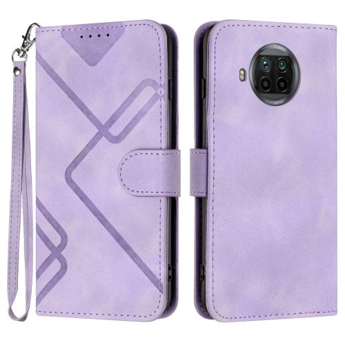 

For Xiaomi Mi 10T Lite 5G Line Pattern Skin Feel Leather Phone Case(Light Purple)