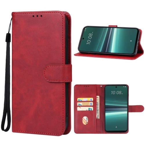 

For HTC U24 Pro Leather Phone Case(Red)