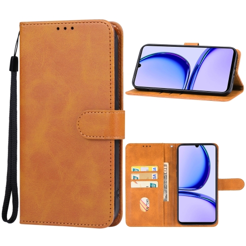 

For Realme C53 India Leather Phone Case(Brown)