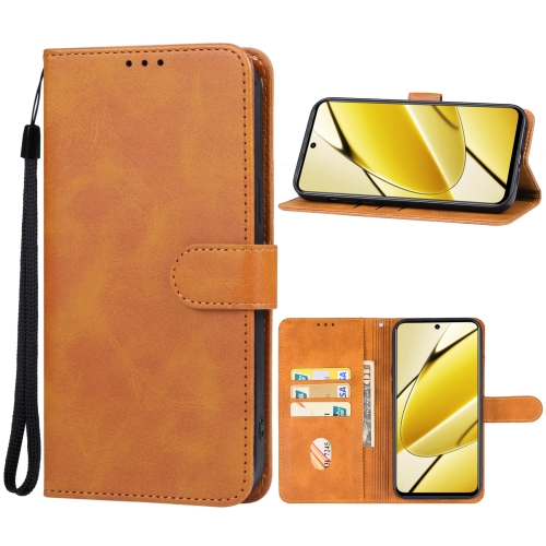 

For Realme 11 5G Leather Phone Case(Brown)