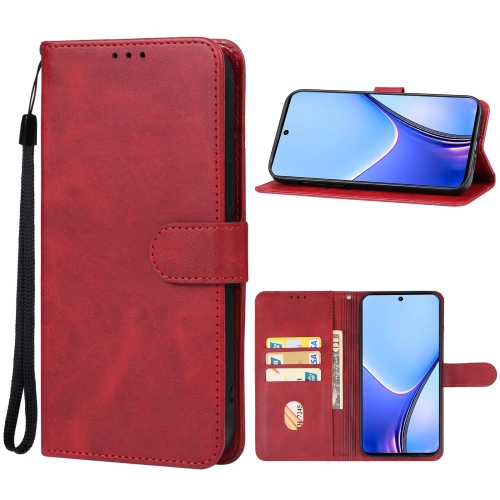 

For Realme 11x Leather Phone Case(Red)