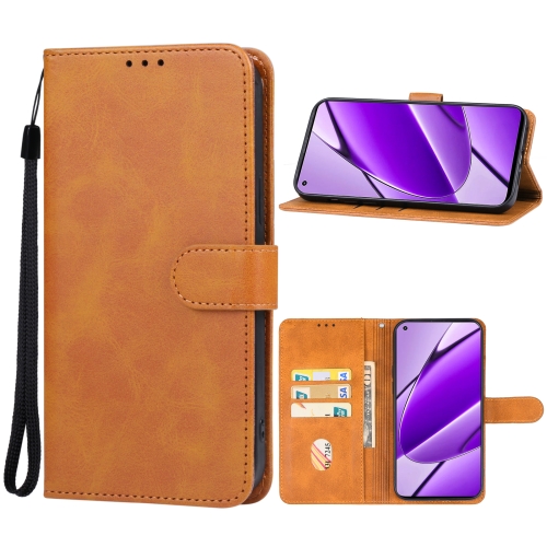 For Realme 11 4G Leather Phone Case(Brown)
