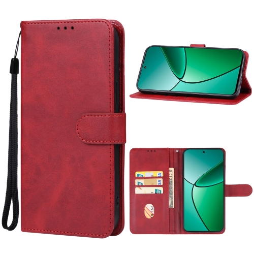 

For Realme 12+ Leather Phone Case(Red)