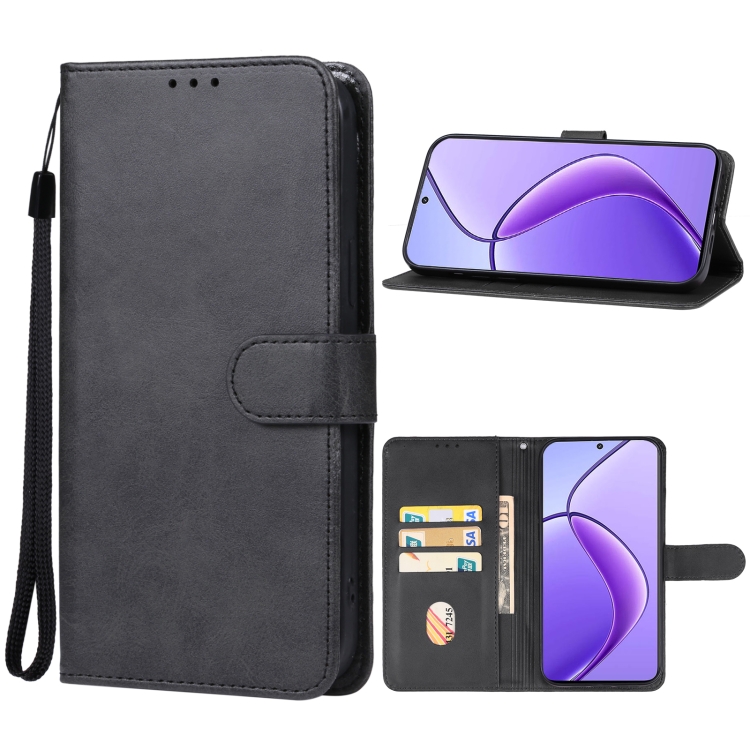 

For Realme 12 5G Leather Phone Case(Black)
