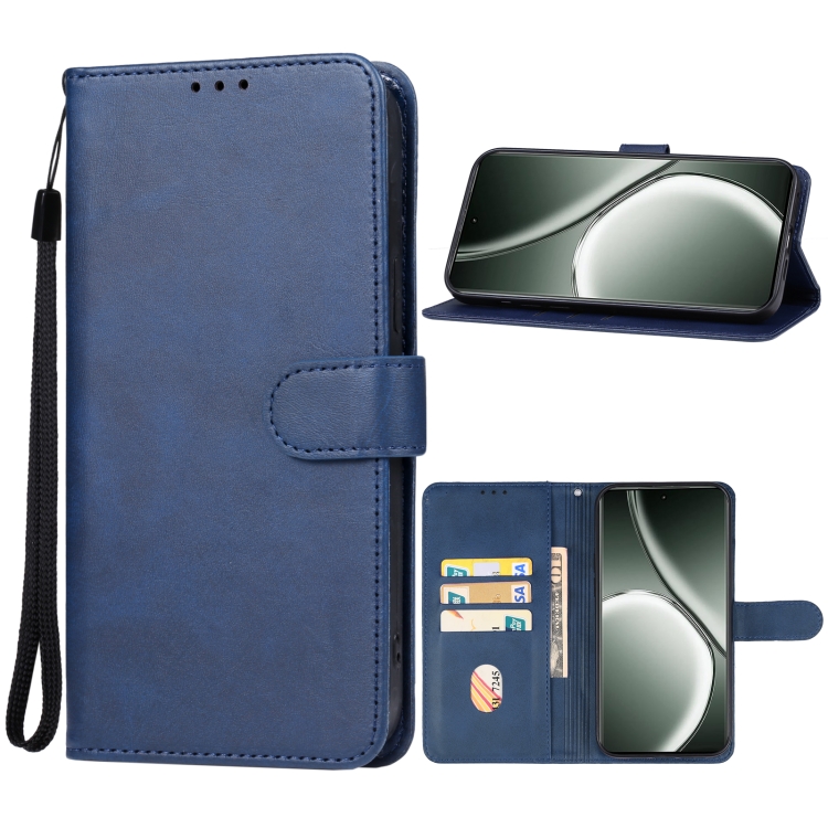 

For Realme GT 6T Leather Phone Case(Blue)