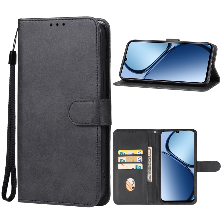 

For Realme C63 Leather Phone Case(Black)