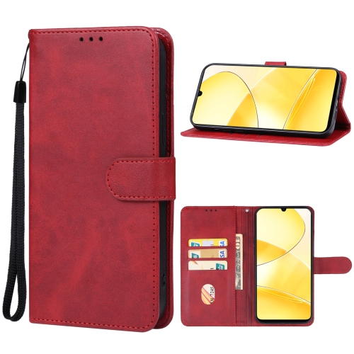 

For Realme C61 Leather Phone Case(Red)