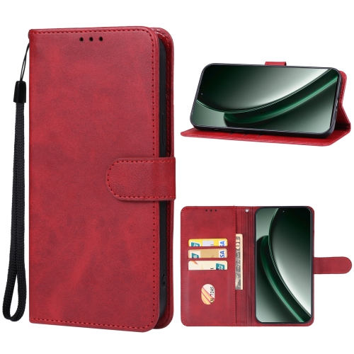 

For Realme GT 6 Leather Phone Case(Red)