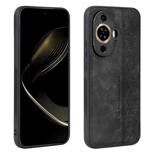 

For Huawei nova 11 AZNS 3D Embossed Skin Feel Phone Case(Black)