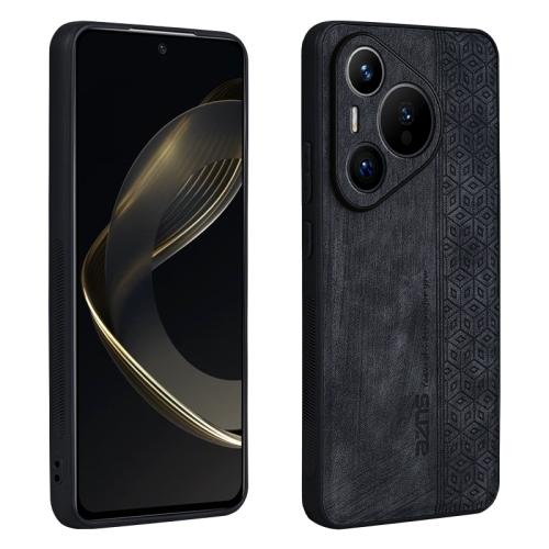 

For Huawei Pura 70 Pro AZNS 3D Embossed Skin Feel Phone Case(Black)