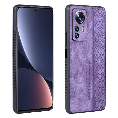 

For Xiaomi Redmi Note 12s AZNS 3D Embossed Skin Feel Phone Case(Purple)