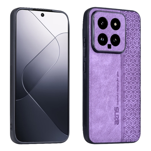 

For Xiaomi 14 AZNS 3D Embossed Skin Feel Phone Case(Purple)