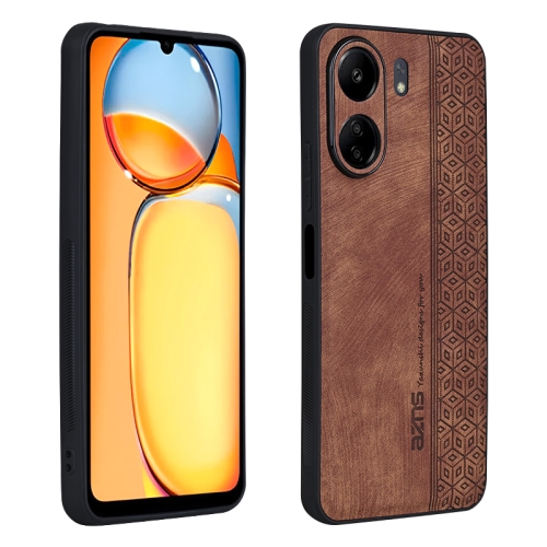 

For Xiaomi Poco C65/Redmi 13C AZNS 3D Embossed Skin Feel Phone Case(Brown)