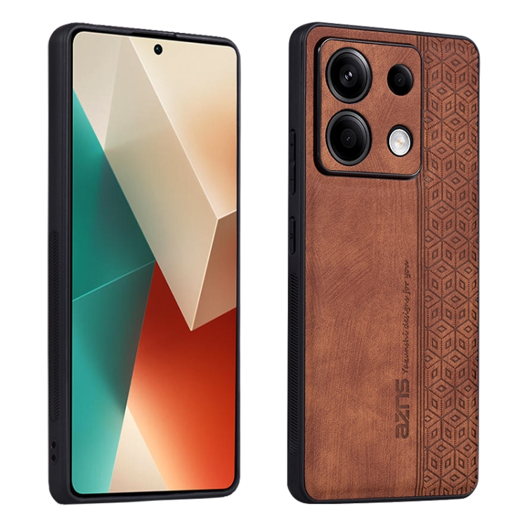 

For Xiaomi Redmi Note 13 Pro 5G AZNS 3D Embossed Skin Feel Phone Case(Brown)