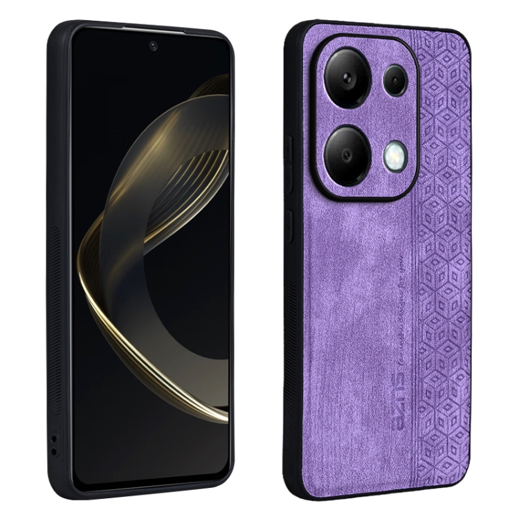 

For Xiaomi Redmi Note 13 Pro 4G AZNS 3D Embossed Skin Feel Phone Case(Purple)