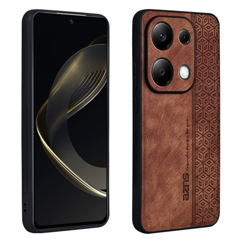 

For Xiaomi Redmi Note 13 Pro 4G AZNS 3D Embossed Skin Feel Phone Case(Brown)