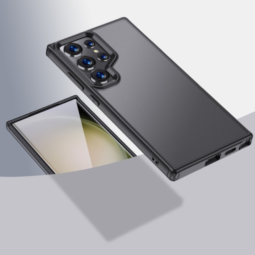 

For Samsung Galaxy S24 Ultra 5G Armor Clear TPU Hybrid PC Phone Case(Matte Black)