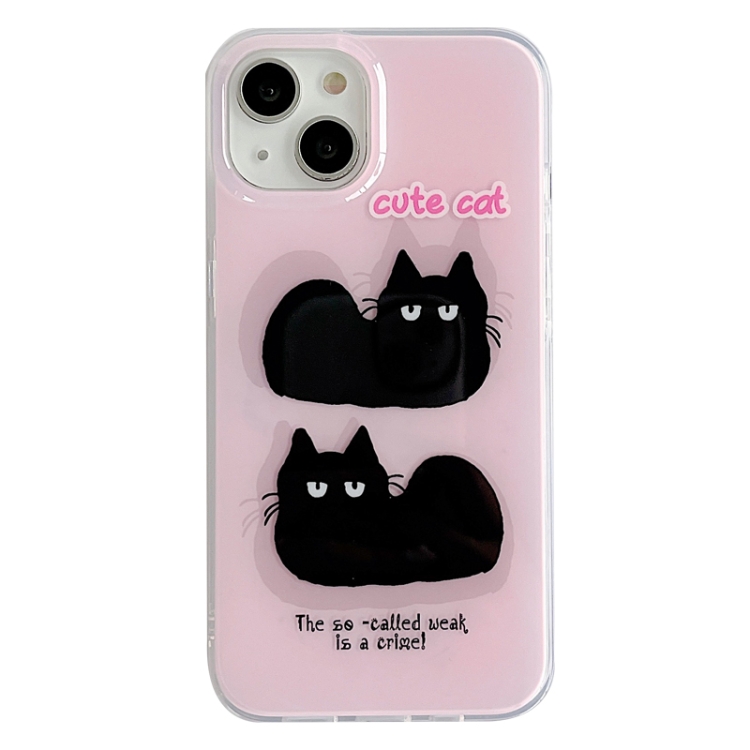 

For iPhone 12 Pro IMD Cute Animal Pattern Phone Case(Cat)