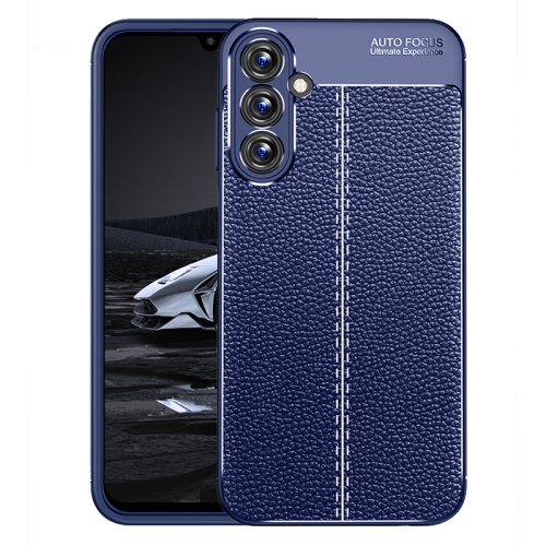 

For Samsung Galaxy A25 5G Litchi Texture Shockproof TPU Phone Case(Blue)