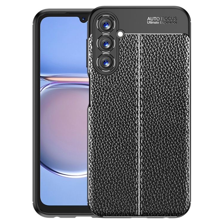 

For Samsung Galaxy A05s Litchi Texture Shockproof TPU Phone Case(Black)